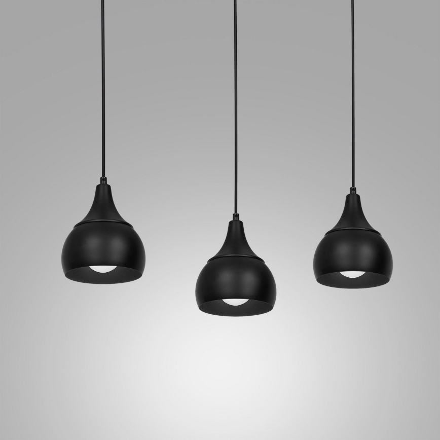 Chandelier on a string AKTAN 3xE27/60W/230V black