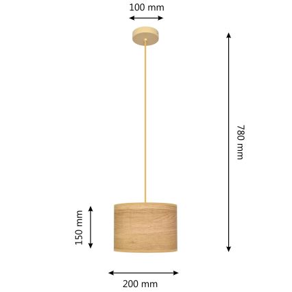 Chandelier on a string ALBA 1xE27/15W/230V d. 20 cm brown