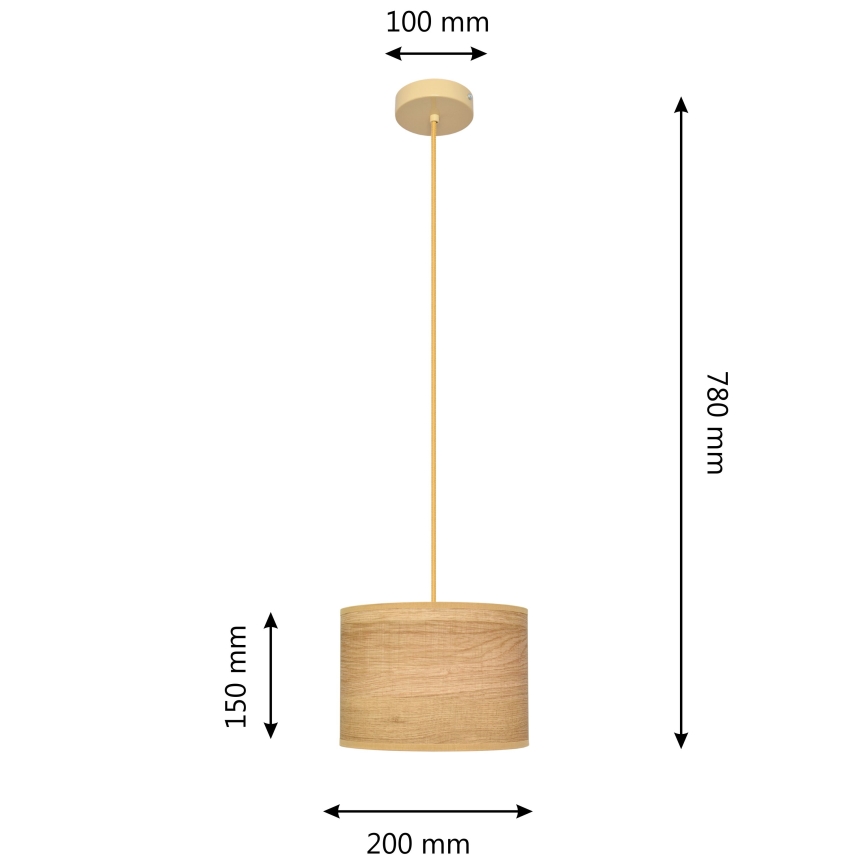 Chandelier on a string ALBA 1xE27/15W/230V d. 20 cm brown
