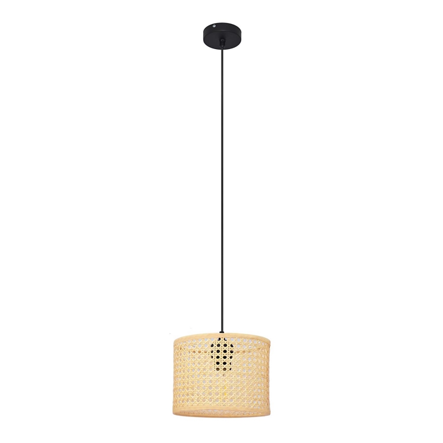 Chandelier on a string ALBA 1xE27/15W/230V d. 20 cm rattan/black
