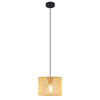 Chandelier on a string ALBA 1xE27/15W/230V d. 20 cm rattan/black