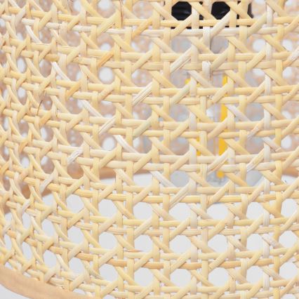 Chandelier on a string ALBA 1xE27/15W/230V d. 20 cm rattan/black