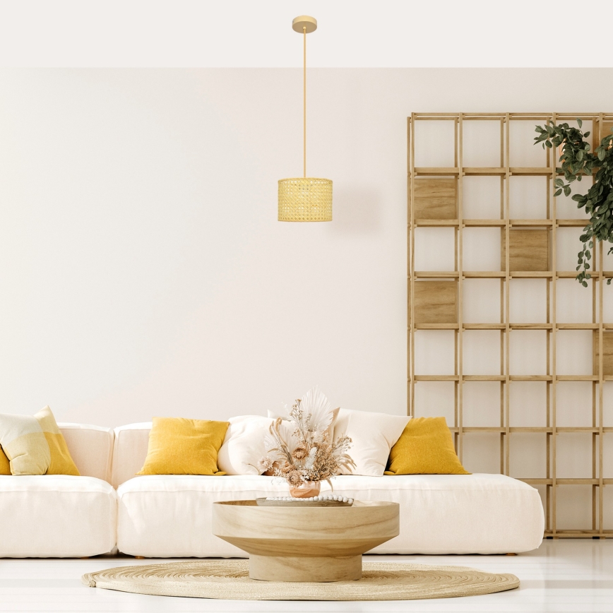 Chandelier on a string ALBA 1xE27/15W/230V d. 20 cm rattan