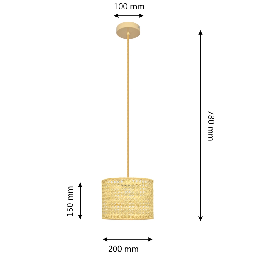 Chandelier on a string ALBA 1xE27/15W/230V d. 20 cm rattan