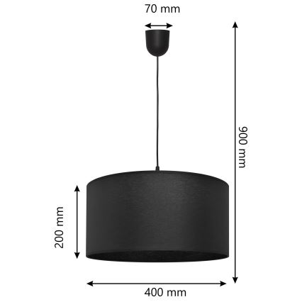 Chandelier on a string ALBA 1xE27/15W/230V d. 40 cm black