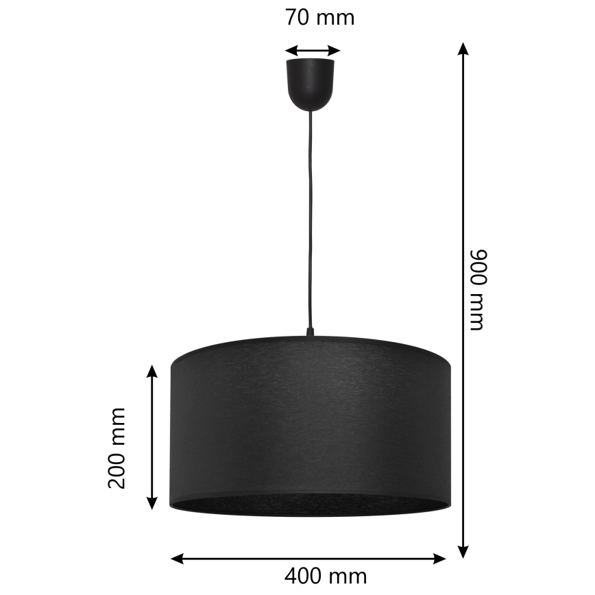 Chandelier on a string ALBA 1xE27/15W/230V d. 40 cm black