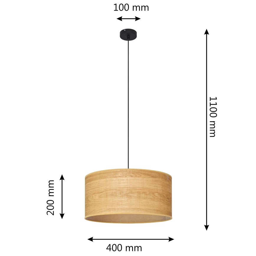 Chandelier on a string ALBA 1xE27/15W/230V d. 40 cm brown/black