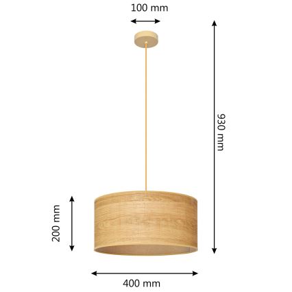Chandelier on a string ALBA 1xE27/15W/230V d. 40 cm brown