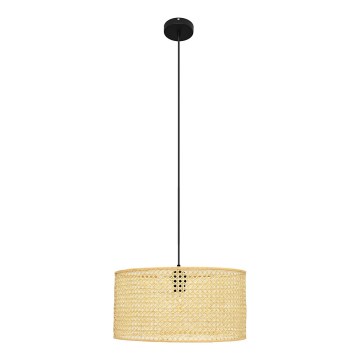 Chandelier on a string ALBA 1xE27/15W/230V d. 40 cm rattan/black