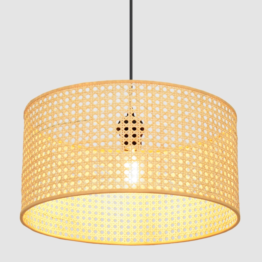 Chandelier on a string ALBA 1xE27/15W/230V d. 40 cm rattan/black