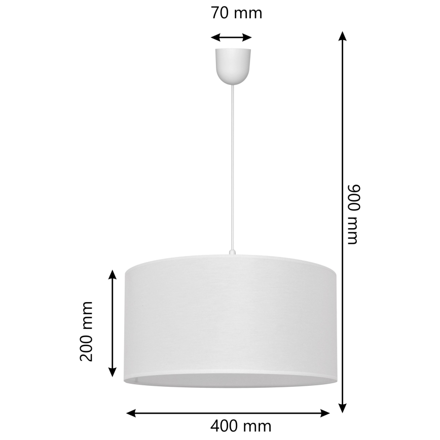 Chandelier on a string ALBA 1xE27/15W/230V d. 40 cm white