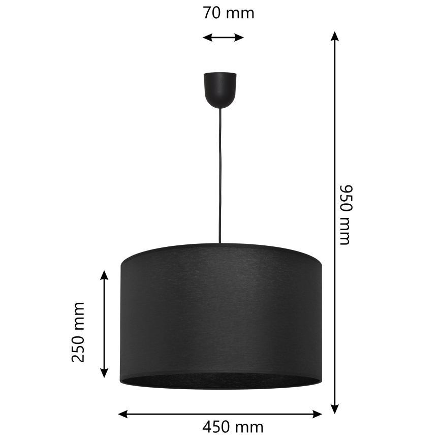 Chandelier on a string ALBA 1xE27/15W/230V d. 45 cm black