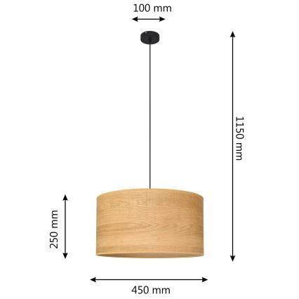Chandelier on a string ALBA 1xE27/15W/230V d. 45 cm brown/black