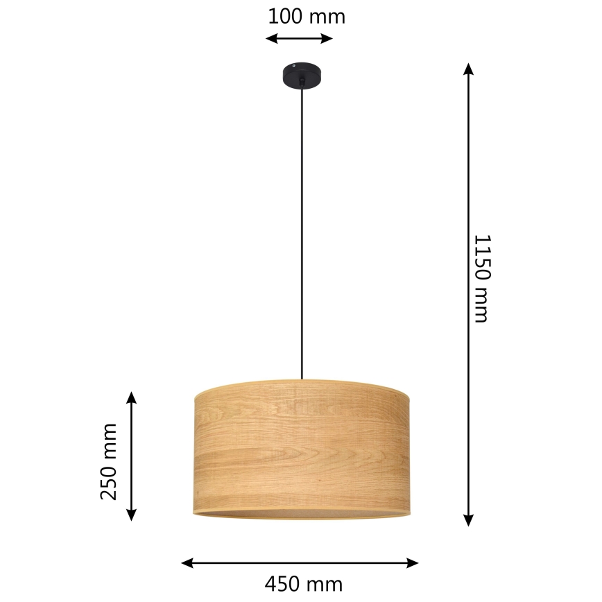Chandelier on a string ALBA 1xE27/15W/230V d. 45 cm brown/black