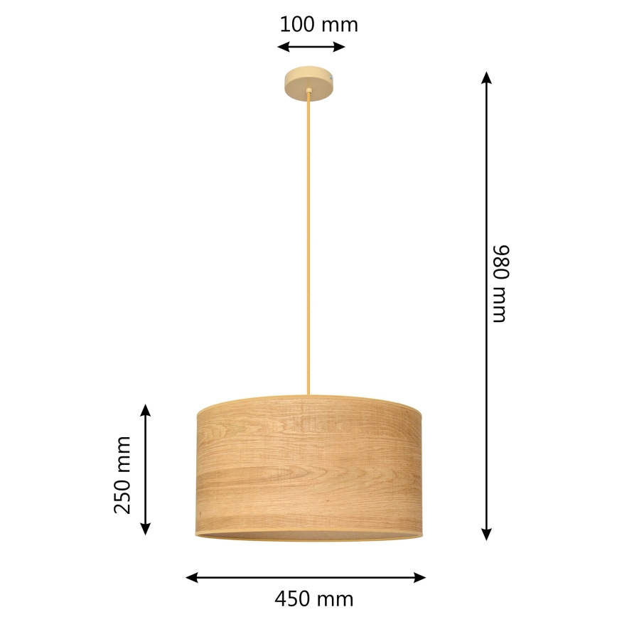 Chandelier on a string ALBA 1xE27/15W/230V d. 45 cm brown