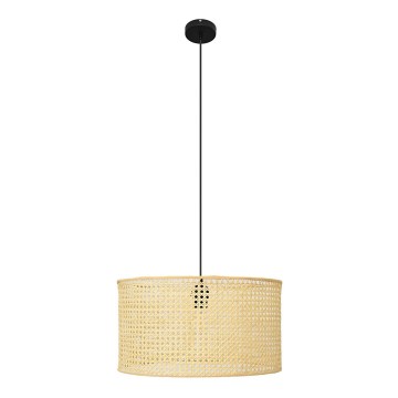 Chandelier on a string ALBA 1xE27/15W/230V d. 45 cm rattan/black