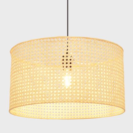 Chandelier on a string ALBA 1xE27/15W/230V d. 45 cm rattan/black