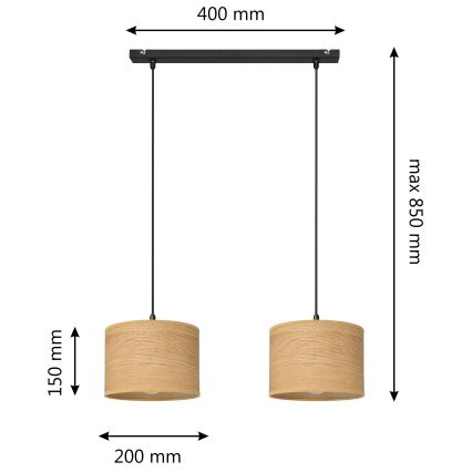 Chandelier on a string ALBA 2xE27/15W/230V brown/black