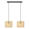 Chandelier on a string ALBA 2xE27/15W/230V rattan/black