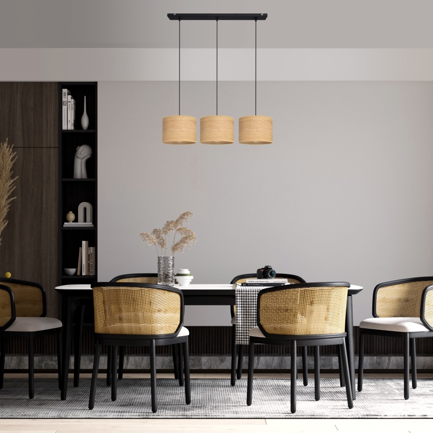 Chandelier on a string ALBA 3xE27/15W/230V brown/black