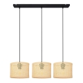 Chandelier on a string ALBA 3xE27/15W/230V rattan/black
