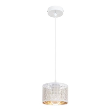 Chandelier on a string ALDO 1xE27/60W/230V d. 15 cm white