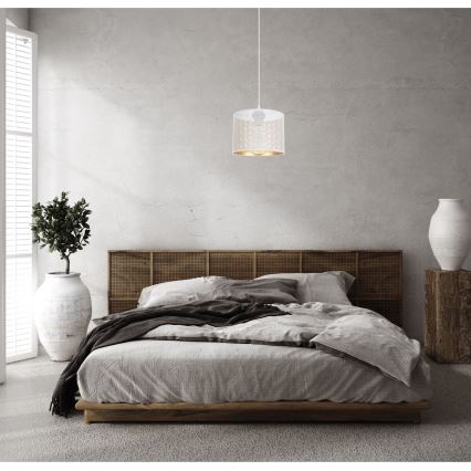 Chandelier on a string ALDO 1xE27/60W/230V d. 20 cm white