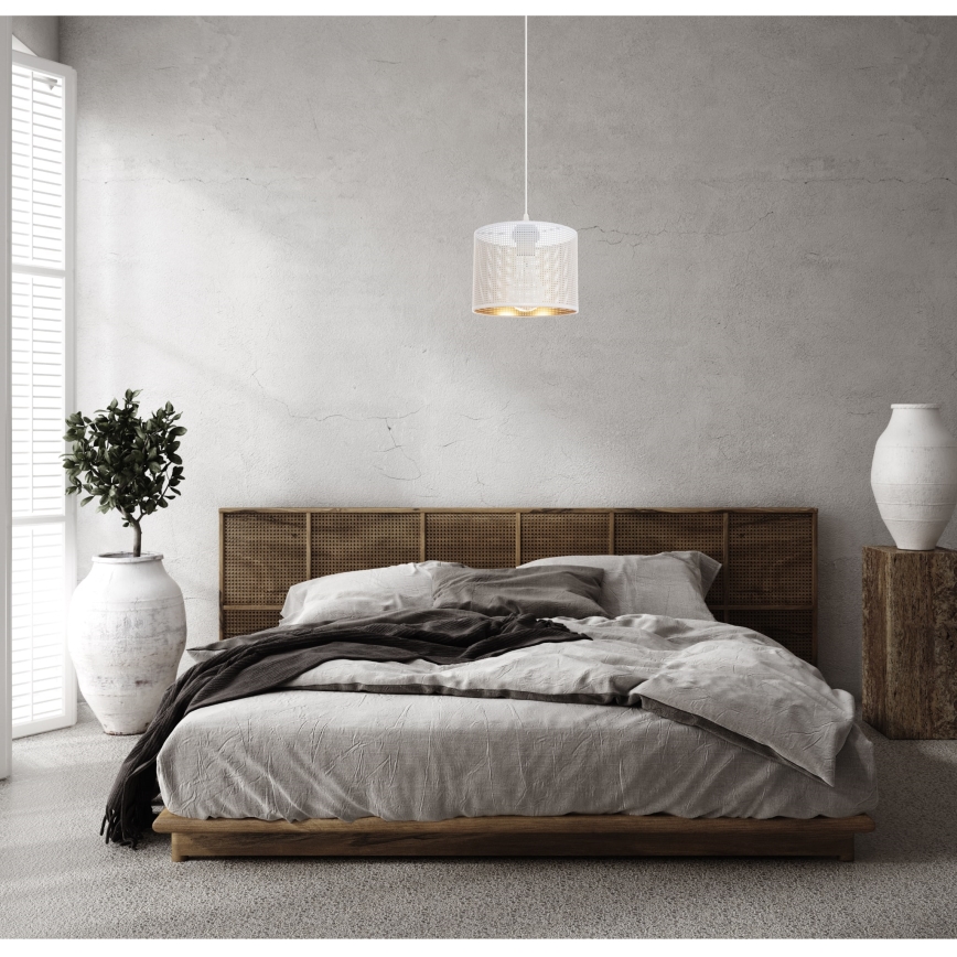 Chandelier on a string ALDO 1xE27/60W/230V d. 20 cm white