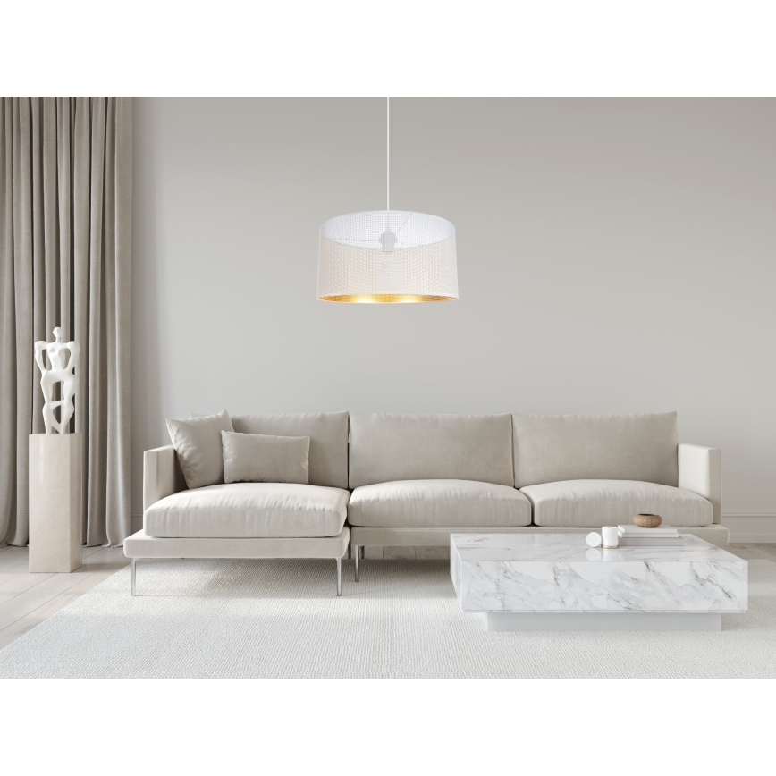 Chandelier on a string ALDO 1xE27/60W/230V d. 40 cm white