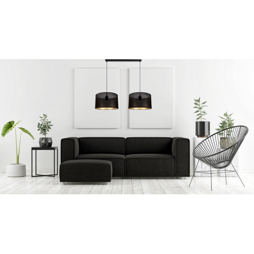 Chandelier on a string ALDO 2xE27/60W/230V black