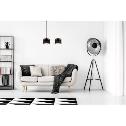 Chandelier on a string ALDO 2xE27/60W/230V black