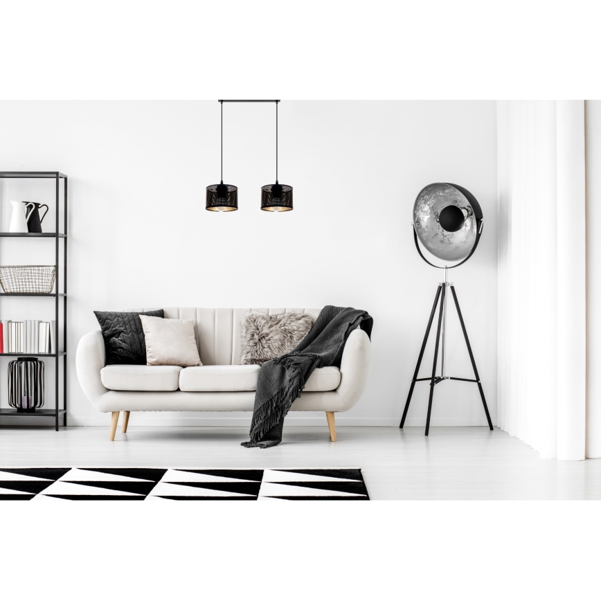 Chandelier on a string ALDO 2xE27/60W/230V black