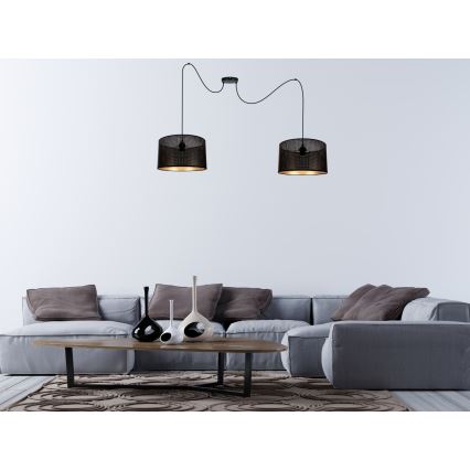 Chandelier on a string ALDO 2xE27/60W/230V spider black