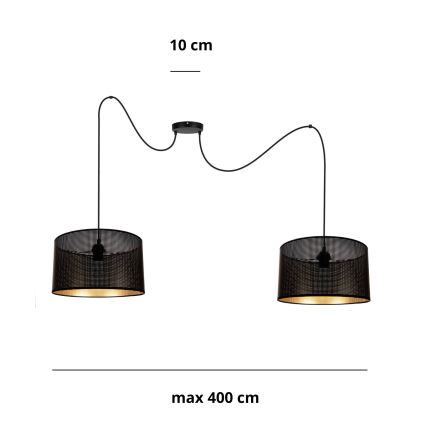 Chandelier on a string ALDO 2xE27/60W/230V spider black
