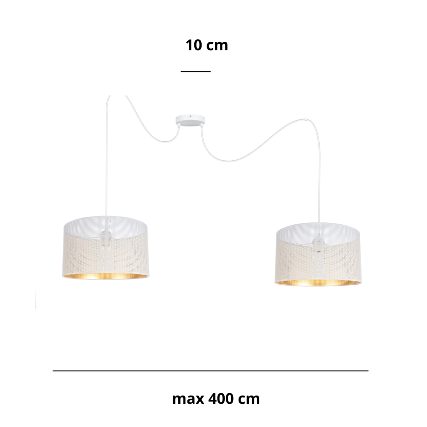 Chandelier on a string ALDO 2xE27/60W/230V spider white