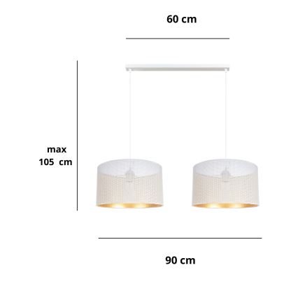 Chandelier on a string ALDO 2xE27/60W/230V white