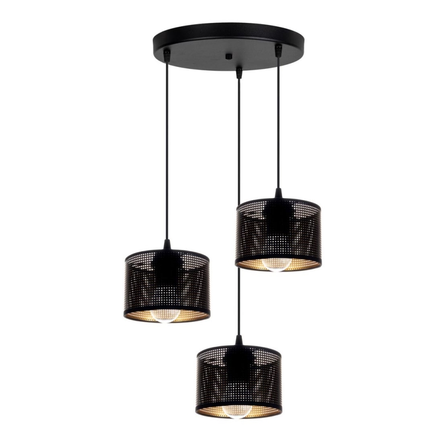 Chandelier on a string ALDO 3xE27/60W/230V d. 40 cm black