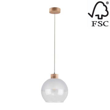 Chandelier on a string ALESSANDRO 1xE27/60W/230V oak - FSC certified