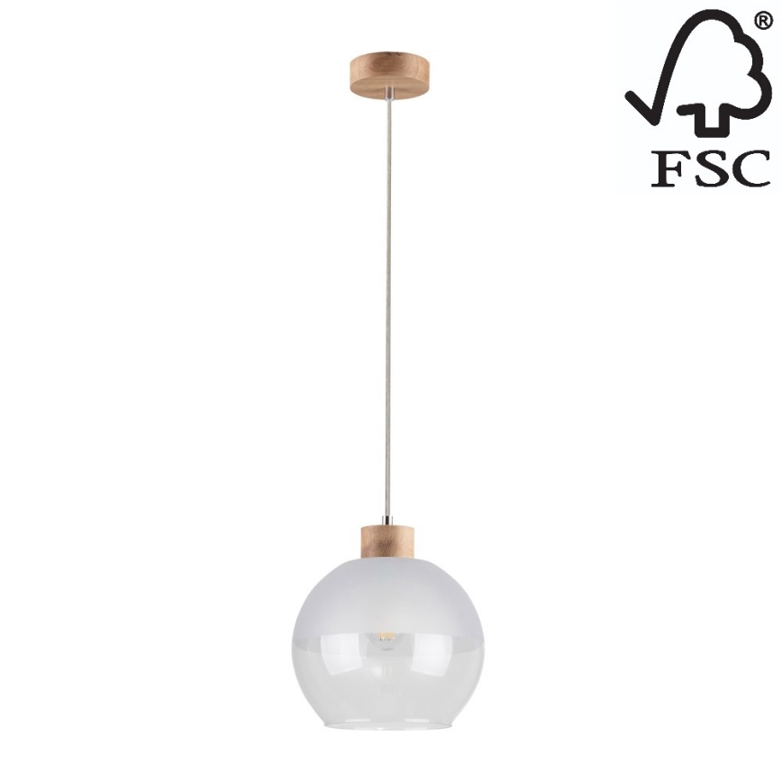 Chandelier on a string ALESSANDRO 1xE27/60W/230V oak - FSC certified