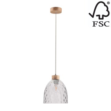 Chandelier on a string ALESSANDRO 1xE27/60W/230V oak - FSC certified