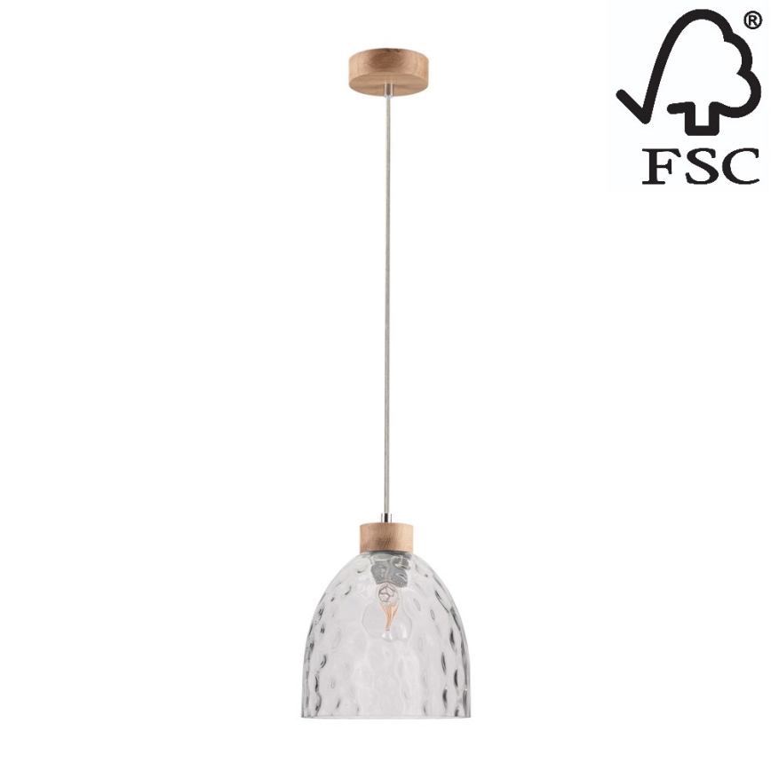 Chandelier on a string ALESSANDRO 1xE27/60W/230V oak - FSC certified