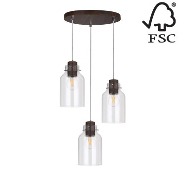 Chandelier on a string ALESSANDRO 3xE27/60W/230V beech - FSC certified