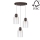 Chandelier on a string ALESSANDRO 3xE27/60W/230V beech - FSC certified
