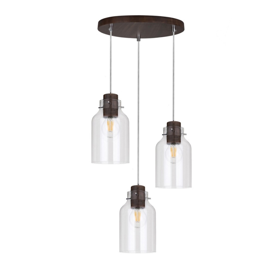 Chandelier on a string ALESSANDRO 3xE27/60W/230V beech