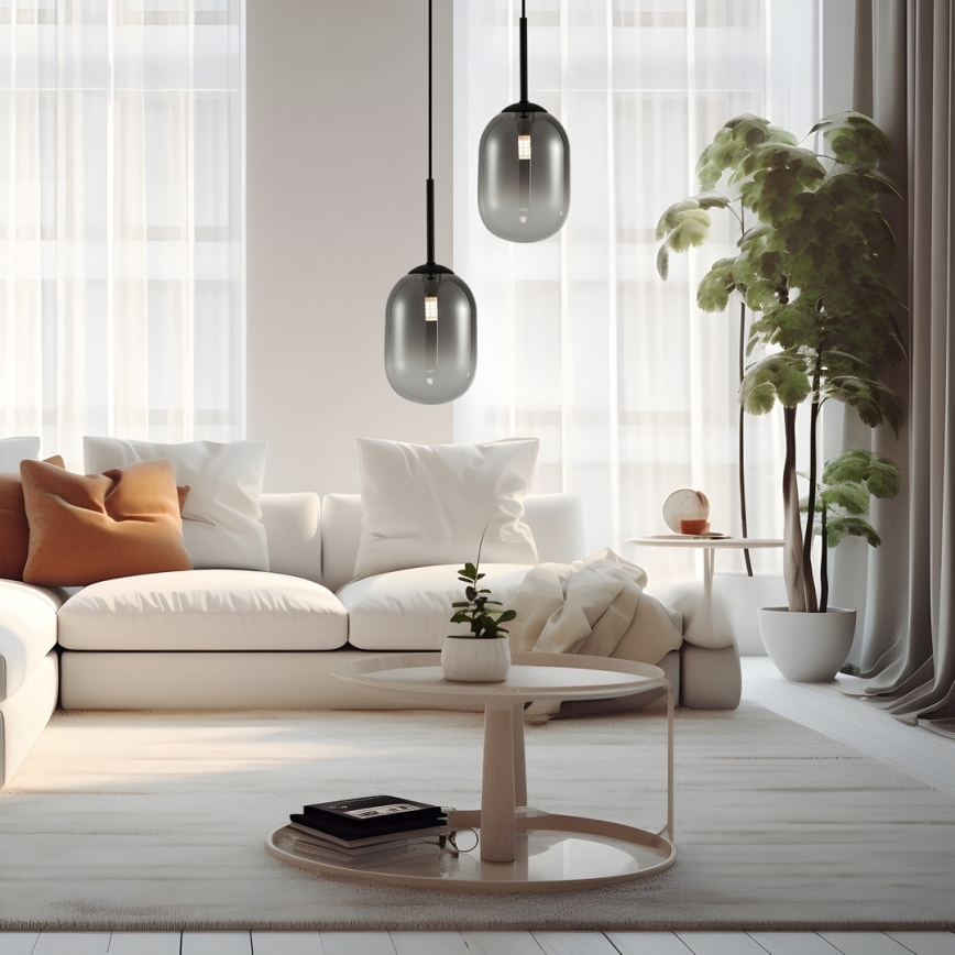 Chandelier on a string ALIAS 1xG9/8W/230V d. 12 cm black/grey
