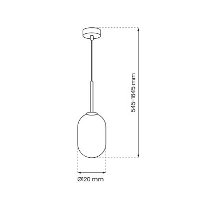 Chandelier on a string ALIAS 1xG9/8W/230V d. 12 cm black/grey