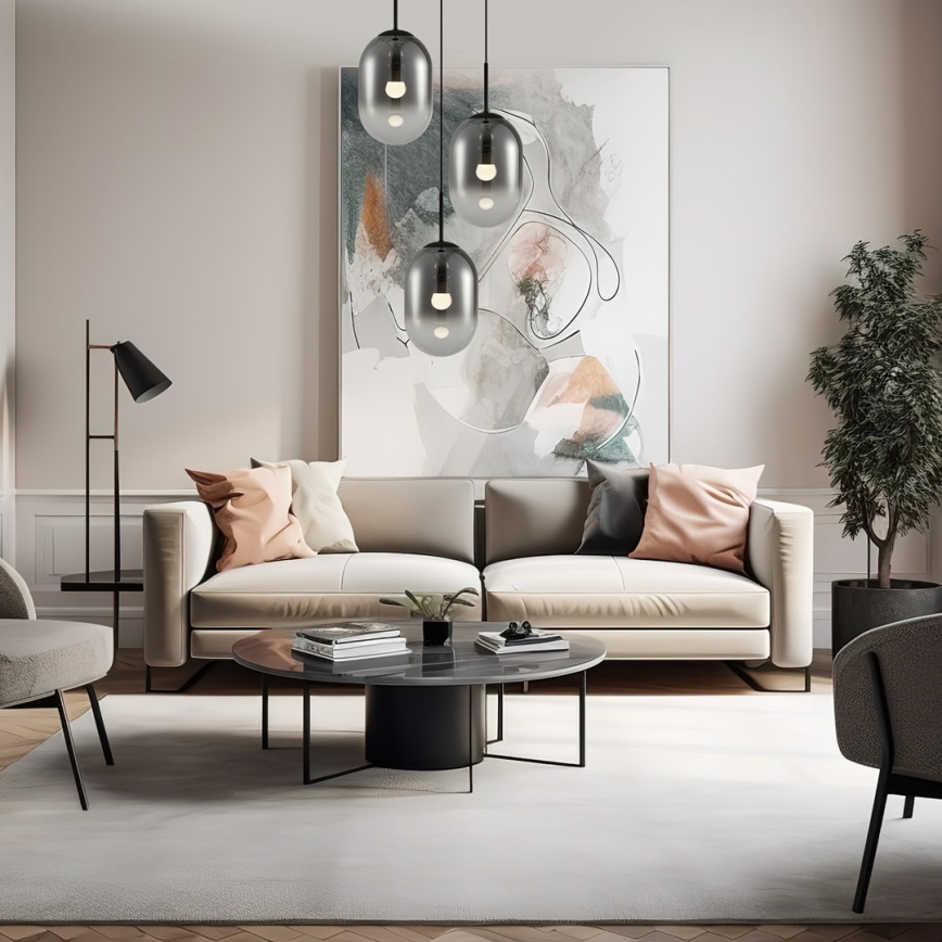 Chandelier on a string ALIAS 3xE14/40W/230V black/grey