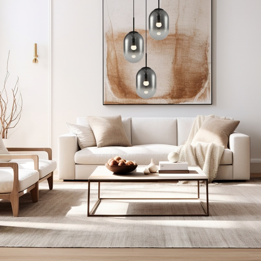 Chandelier on a string ALIAS 3xE14/40W/230V black/grey
