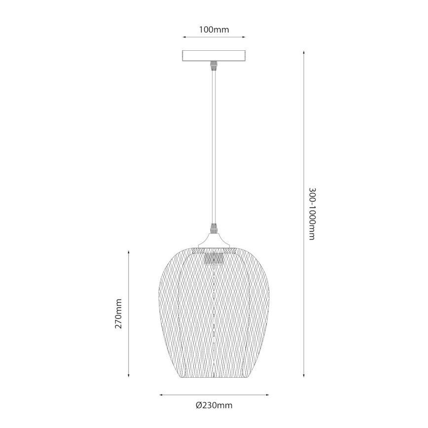Chandelier on a string ALMA 1xE27/60W/230V d. 23 cm bamboo