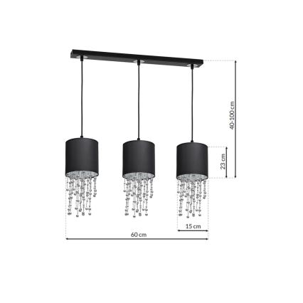Chandelier on a string ALMERIA 3xE27/60W/230V